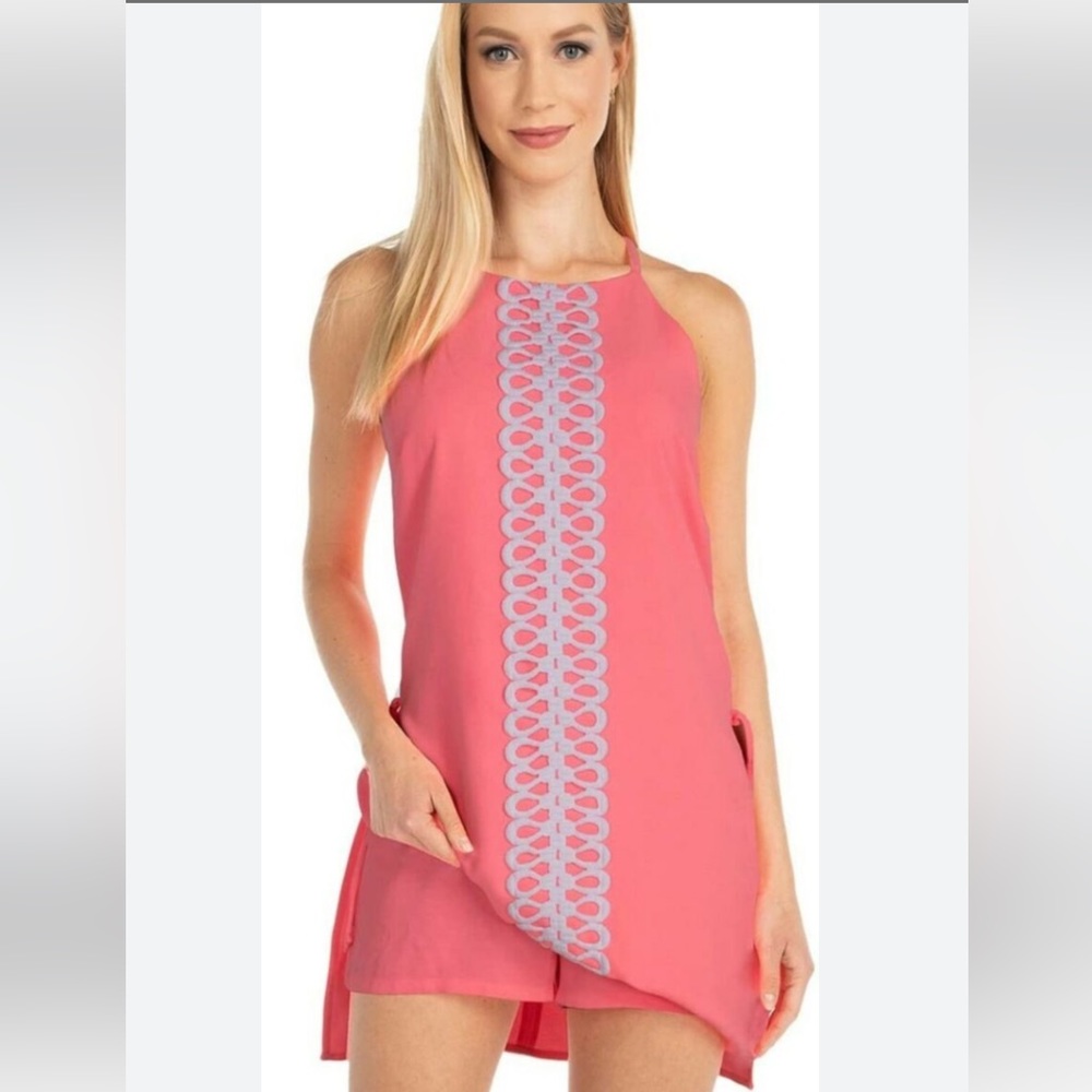 Lilly Pulitzer Coral Pink Pearl Style Romper Sz 2